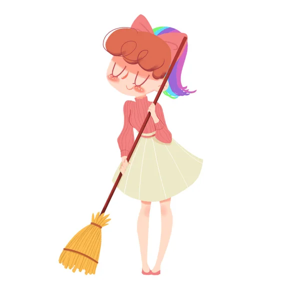 Close View Little Cleaner Illustration — Stock Photo, Image
