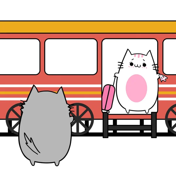 Zblízka Pohled Roztomilé Kočky Ilustrace — Stock fotografie