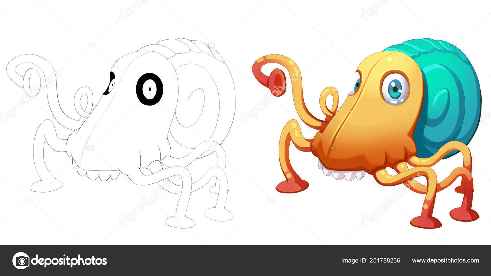 Desenhos de monstro fofo da besta do mar para colorir