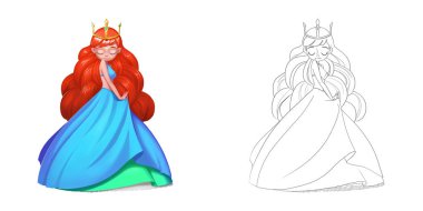 Hot Red Hair Boho Gypsy Princess. Video Game Digital CG Artwork, Concept Illustration, Realistic Cartoon Style  clipart