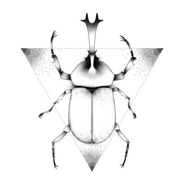 Beetle. Sketch Artwork, Creative Idea, Innovative art, Concept Illustration, Tattoo Design. clipart