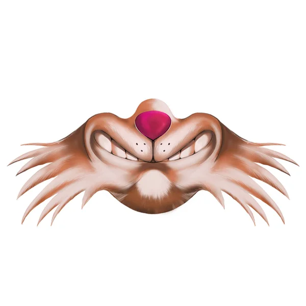 Máscara Barba Animal Divertida Idea Creativa Arte Innovador Ilustración Conceptual — Foto de Stock