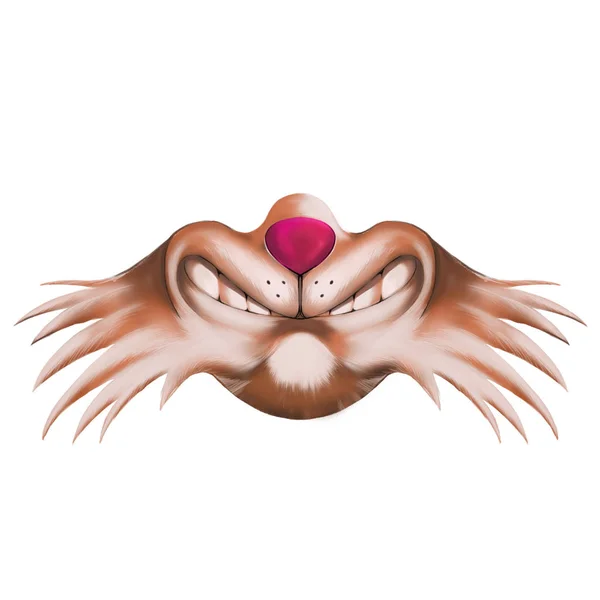 Masque Drôle Bouche Animal Barbe Idée Créative Art Innovant Illustration — Photo