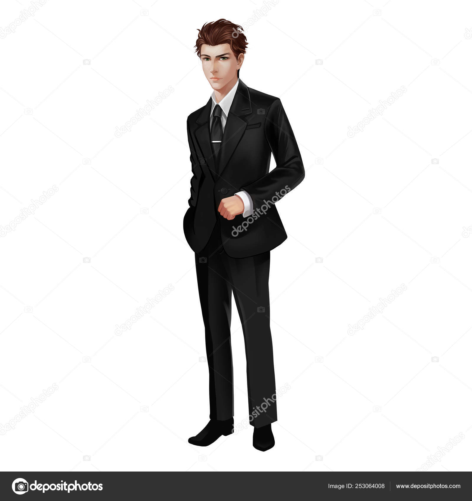 black suit design male