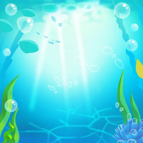 Простий Підводний Фон Відеоігри Цифрові Artwork Концептуальна Ілюстрація Реалістичний Дизайн — стокове фото