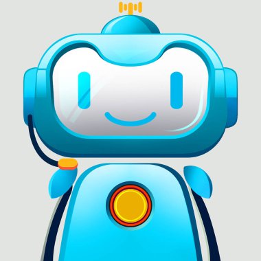 AI Robot. Sohbet robotu. Konuşan robot. Portre resmi. Konsept sanatı. Gerçekçi Illustration. Video oyun dijital CG Artwork. Karakter tasarımı