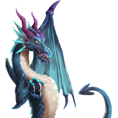 Dragon, Orta Çağ ve ortaçağdan gizem efsanevi yaratıklar. Konsept sanatı. Gerçekçi Illustration. Video oyun dijital CG Artwork. Karakter tasarımı