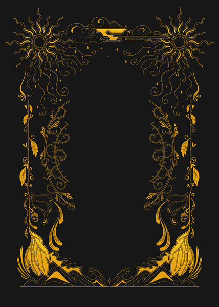 Art Frame for Poem Present. Vintage and Video Game Digital CG Artwork. Book Cover. Concept Art. Realistic Illustration