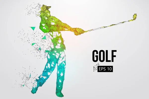 Sylwetka zawodnika golf. Ilustracja wektorowa — Wektor stockowy