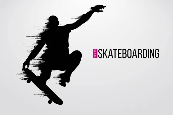 Silhouet van een skateboarder. Vectorillustratie — Stockvector