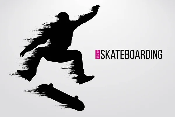 Σιλουέτα του ένα skateboarder. Εικονογράφηση διάνυσμα — Διανυσματικό Αρχείο