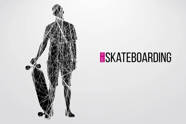 Силуэт скейтбордиста. Векторная иллюстрация — стоковый вектор