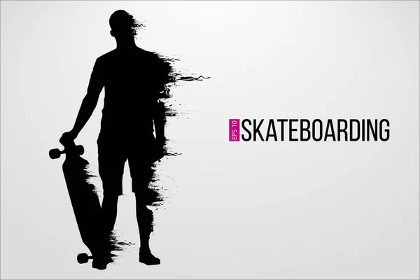 La silueta de un skater. Ilustración vectorial — Vector de stock
