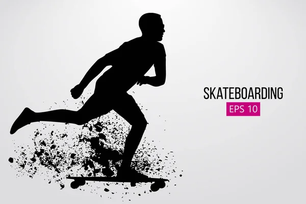 La silueta de un skater. Ilustración vectorial — Vector de stock