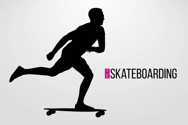 Silhouette de skateboarder. Illustration vectorielle — Image vectorielle