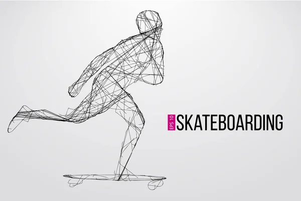 Силуэт скейтбордиста. Векторная иллюстрация — стоковый вектор