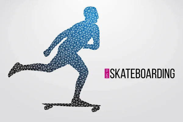 Silhouet van een skateboarder. Vectorillustratie — Stockvector