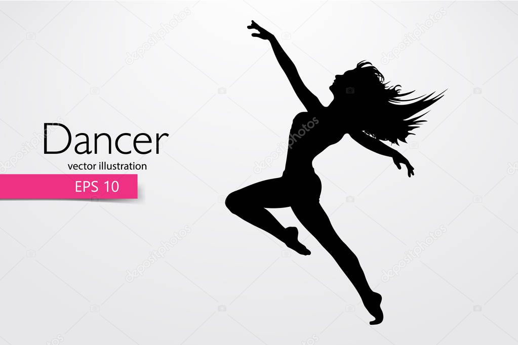 Silhouette of a dancing girl. Dancer woman. Vector illustration