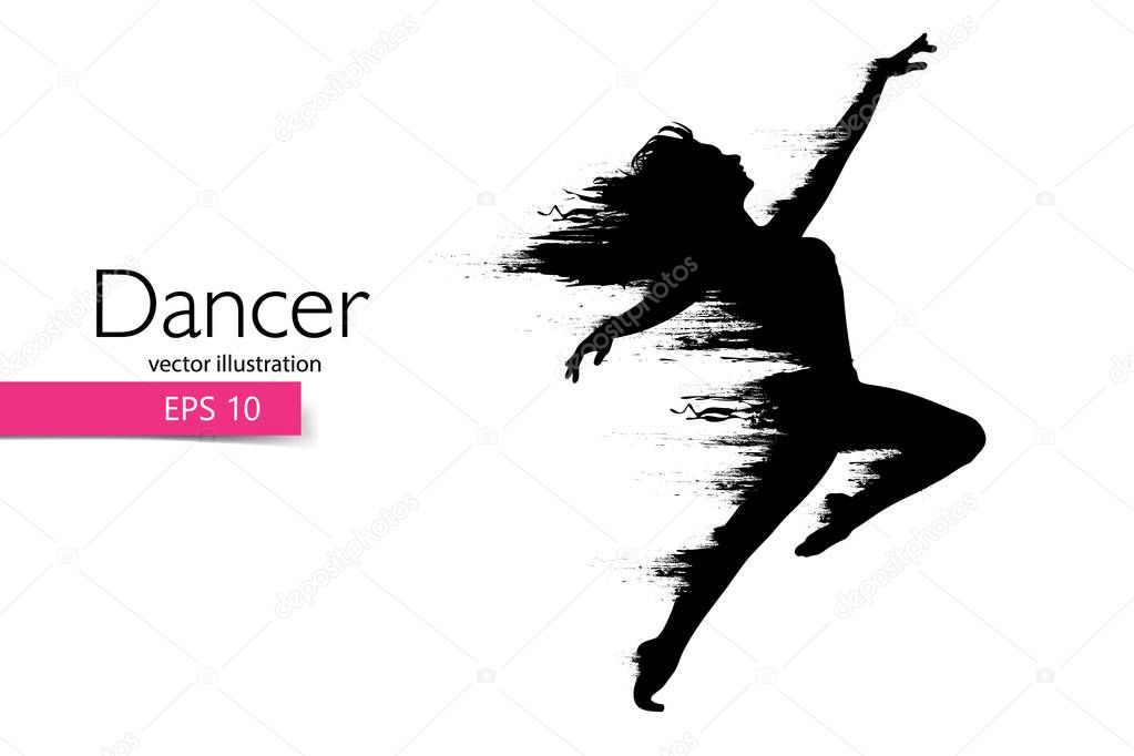 Silhouette of a dancing girl. Dancer woman. Vector illustration