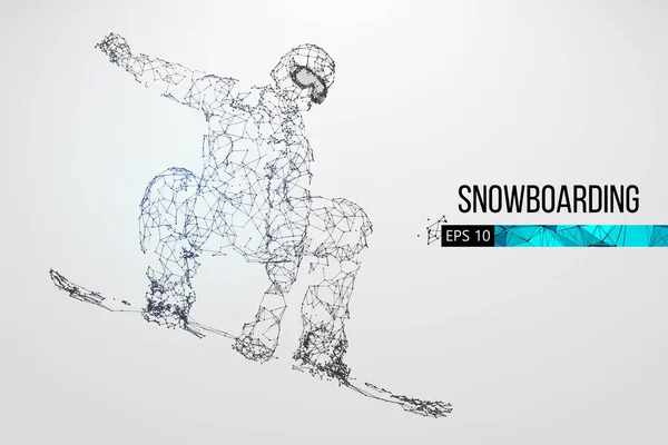 Silhouette d'un snowboardeur sautant isolé. Illustration vectorielle — Image vectorielle