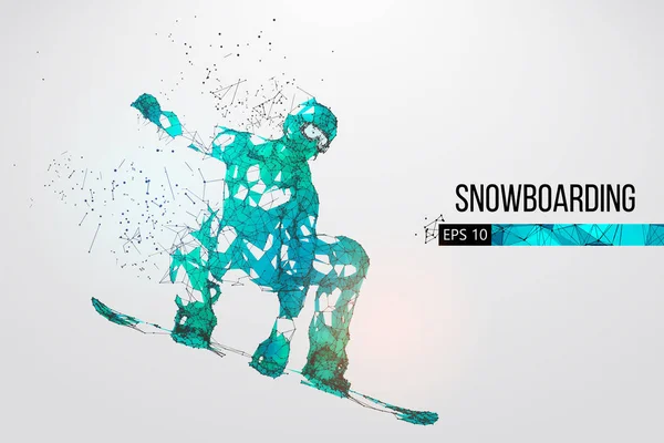 Silhuetten av en snowboardåkare som hoppning isolerade. Vektorillustration — Stock vektor