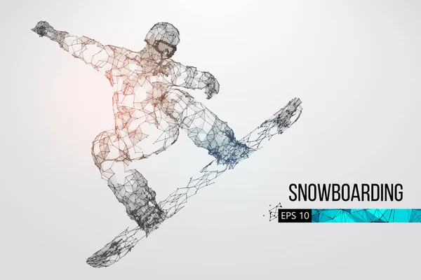 Silhouette d'un snowboardeur sautant isolé. Illustration vectorielle — Image vectorielle