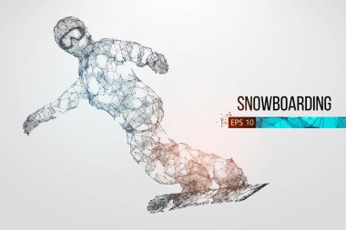 Bir snowboard silüeti. Vektör çizim