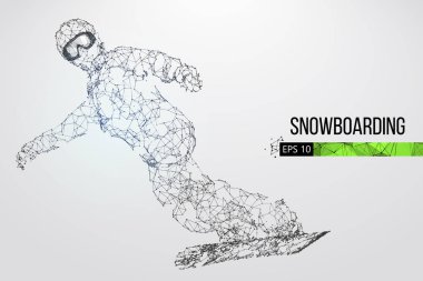 Bir snowboard silüeti. Vektör çizim
