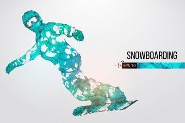 Bir snowboard silüeti. Vektör çizim