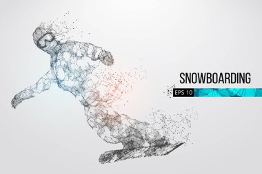 Bir snowboard silüeti. Vektör çizim