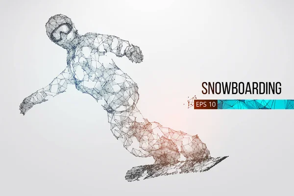 Silhouette de snowboarder. Illustration vectorielle — Image vectorielle