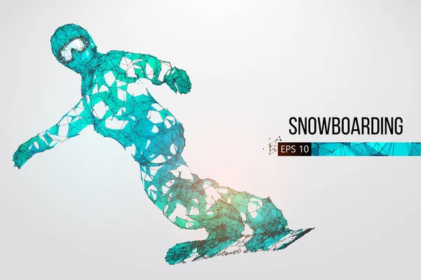 Sylwetka snowboarder. Ilustracja wektorowa — Wektor stockowy