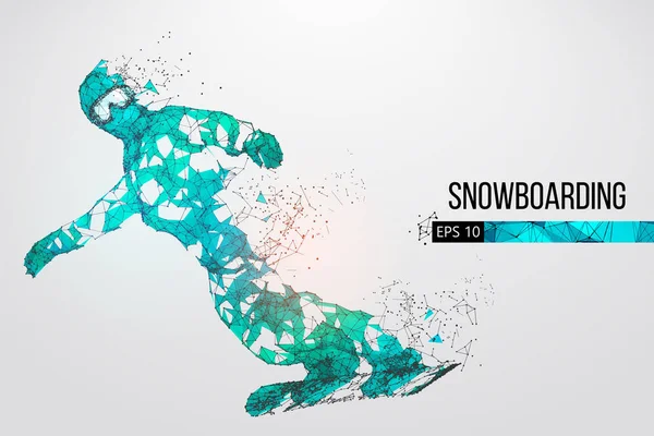 Sylwetka snowboarder. Ilustracja wektorowa — Wektor stockowy