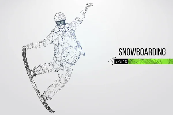 Silhouette d'un snowboardeur sautant isolé. Illustration vectorielle — Image vectorielle