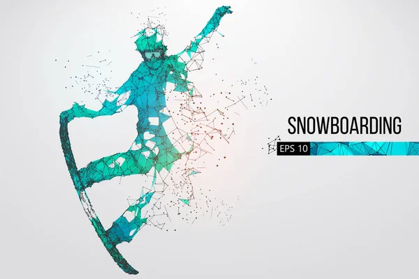 Силует сноубордиста, який стрибає ізольовано. Векторні ілюстрації — стоковий вектор