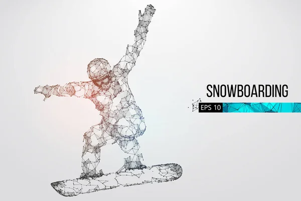 Sziluettjét egy snowboardos ugrás elszigetelt. Vektoros illusztráció — Stock Vector