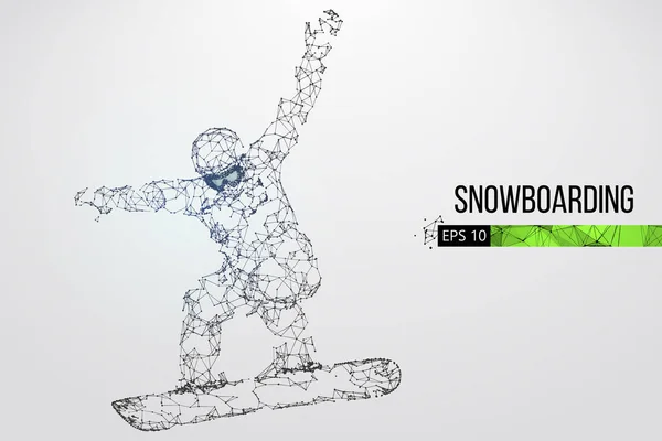 Atlama bir snowboard izole silüeti. Vektör çizim — Stok Vektör