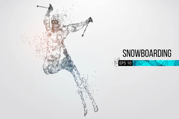 Silhueta de um esquiador pulando isolado. Ilustração vetorial —  Vetores de Stock