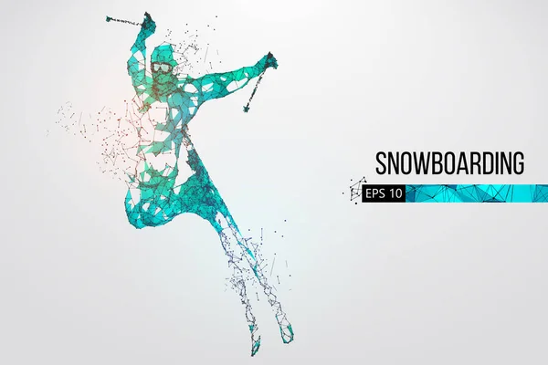 Silhueta de um esquiador pulando isolado. Ilustração vetorial — Vetor de Stock