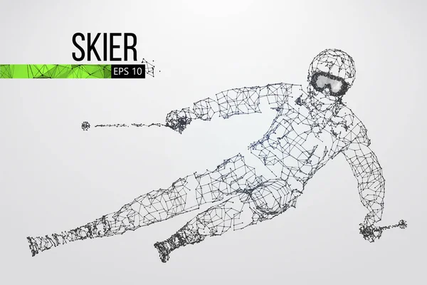 Silhouette of a skier jumping isolated. Vector illustration — Stock Vector