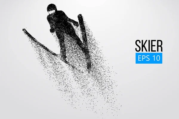 Silhouette eines Skifahrers, der isoliert springt. Vektorillustration — Stockvektor