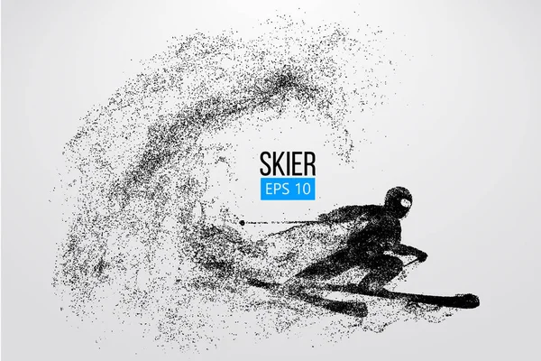 一个滑雪者跳跃查出的剪影。向量例证 — 图库矢量图片