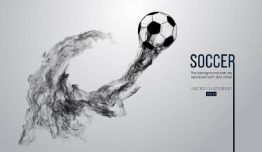 Soyut siluet saçılan beyaz zemin üzerinde bir futbol topu. Futbol topu. Dünya ve Avrupa Ligi. Arka plan için herhangi bir diğer değiştirilebilir. Vektör çizim