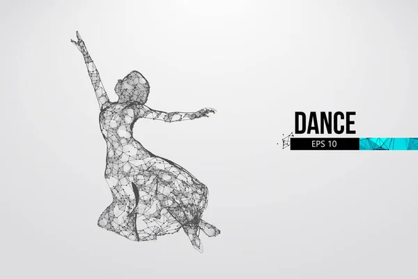 Dans Eden Bir Kadının Soyut Silueti Dansçı Kız Beyaz Arka — Stok Vektör