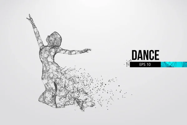 Silueta Abstracta Una Mujer Bailando Con Alambre Bailarina Niña Bailarina — Vector de stock