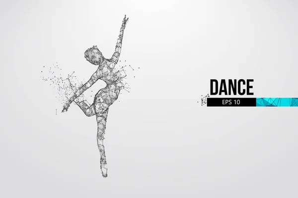 Абстрактный Силуэт Танцующей Женщины Прослушкой Танцовщица Девочка Балерина Белом Фоне — стоковый вектор