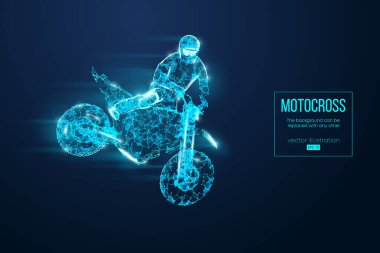 Mavi arkaplandaki parçacıklardan kopmuş bir modülün soyut silueti. EP dosyasının uygun organizasyonu. Vektör çizimi. İzlediğiniz için teşekkürler.