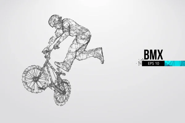 Bmx Sürücüsünün Silueti Dosyasının Uygun Organizasyonu Ayrı Katmanlardaki Arkaplan Metin — Stok Vektör