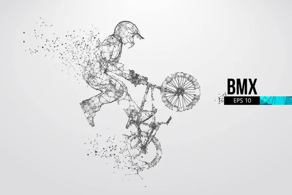 Bmx Sürücüsünün Silueti Dosyasının Uygun Organizasyonu Ayrı Katmanlardaki Arkaplan Metin — Stok Vektör