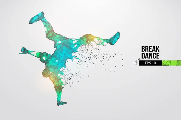 Silueta Abstracta Una Bailarina Rompealambres Baile Adolescente Hip Hop Hombre — Vector de stock